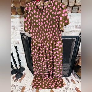 Roolee Olive and pink Easter Dress